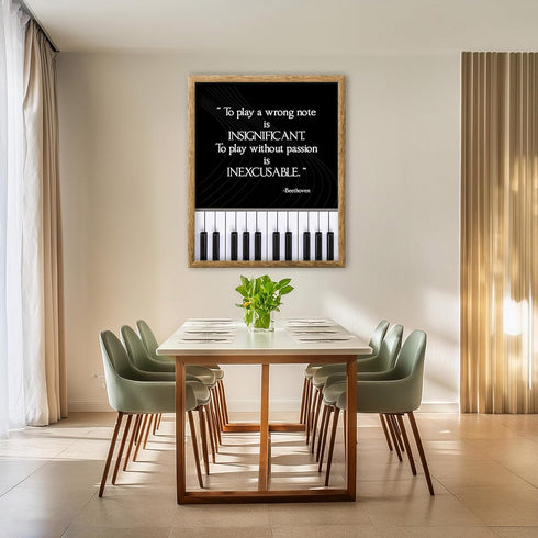 Posterizer 1 pcs-Playing Without Passion-Beethoven Quote-Musical Art Collection-Gift for Music Fans-Gift for Girls, Boys, Teens-Living Room Bedroo...